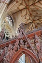 ELY, UK - MAY 26, 2017: The interior of the Cathedral Ã¢â¬â detail of the entrance to the Choir with the ceiling in the background